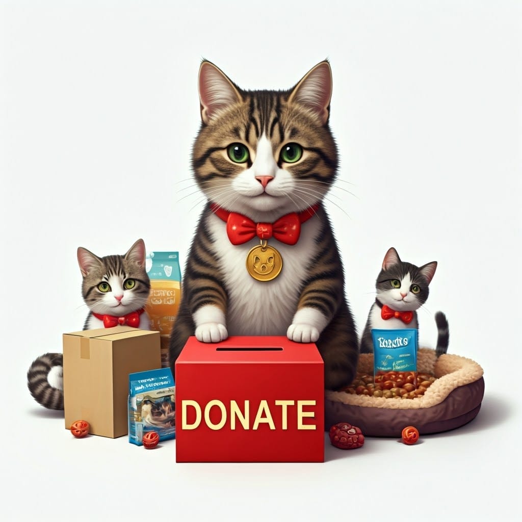 Monthly donations or one-off gifts for cat